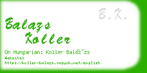 balazs koller business card